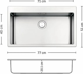 Leks MEGA 770 FI Кухненска мивка за вграждане