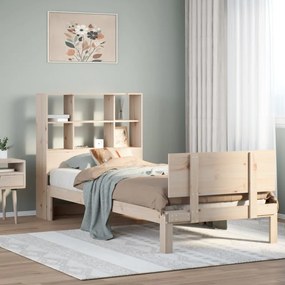 3322660 vidaXL Легло с рафтове за книги, без матрак, 90x200 см, бор масив