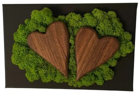 Живопис с мъх и сърца 20 x 30 cm