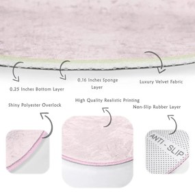 Светлорозов кръгъл килим подходящ за пране и за прахосмукачки роботи ø 100 cm Comfort – Mila Home