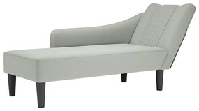 4009792 vidaXL Кушетка с десен подлакътник, светлосив, кадифе