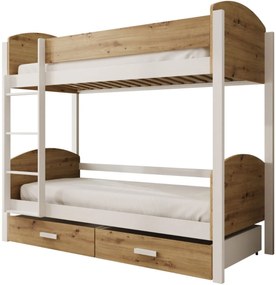 Двуетажно легло Jacky-Бяло-Артизиан-180 x 80