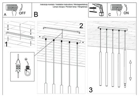 Черна висяща лампа , дължина 45 cm Fideus - Sollux