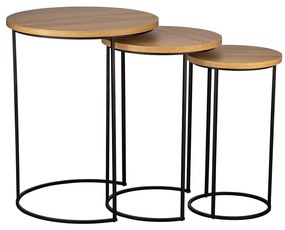 Eglo 424053 - Комплект от 3 странични масички TOWADA кафяв/черен