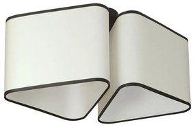 Плафон МОДЕНА, черен, абажури Шинц Бял, 2xE27