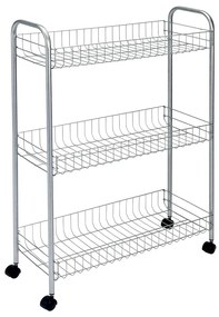 Мобилна стойка с 3 рафта Ascona Slim De Luxe, височина 84 cm - Metaltex