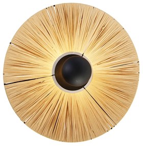 Ръстична стенна лампа черна с въже 45 см - Leia