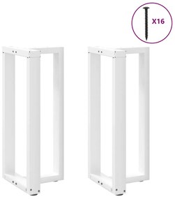 4013073 vidaXL Крака за бар маса, Т-образни, 2 бр., бели, 40x35x(90-91) см, стомана