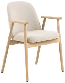 РОДЕРИК Бежов (тъкан Апия 453)/рамка от избелен омаслен дъб - ДЪРВЕН СТОЛ ШЕНИЛ ЗА ВСЕКИДНЕВНА ТРАПЕЗАРИЯ КУХНЯ РЕТРО