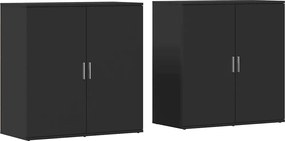 3276603 vidaXL Сайдборди, 2 бр, черни, 79x38x80 см, инженерно дърво