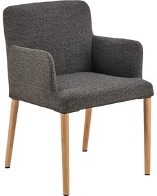 Сив тапициран трапезен стол с подлакътници Zoe – Actona