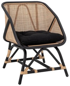 Черно и бежово кресло с плетка Loue - Bloomingville
