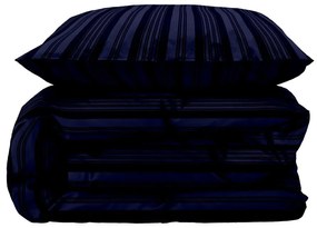 Тъмносиньо единично спално бельо от дамаск 140x200 cm Noble – Södahl