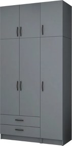 Трикрилен гардероб Ricardo TopMebel с шкаф в антрацит 120x51,8x240cm