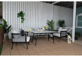 Сиво метално градинско кресло Edinburgh Duo – Rojaplast