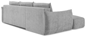 Светлосив шенилов сгъваем ъглов диван (ляв ъгъл) Leila – Makamii