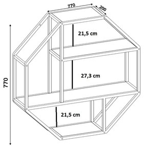 Черен двуетажен метален рафт Seaford - Actona