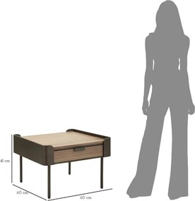 Кафява масичка за кафе от масивна ела 60x60 cm Toronto – Mauro Ferretti