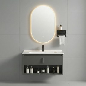 Комплект мебели за баня с мивка Toledo 80cm Grey