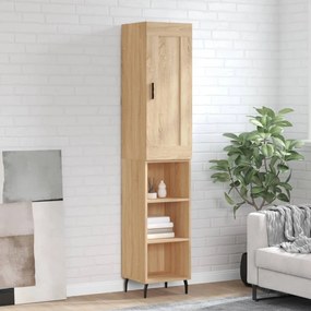 3200340 vidaXL Висок шкаф, сонома дъб, 34,5x34x180 см, инженерно дърво