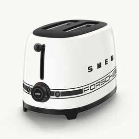 Тостер за хляб SMEG 50's Style Porsche TSF01PCWEU, 950W, 2 филии, 6 нива, Тавичка за трохи, Вграден кабел, Неръждаема стомана, Бял