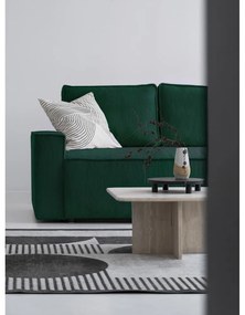 Тъмнозелен разтегателен ъглов диван от рипсено кадифе (ляв ъгъл) Brave Dave – Miuform