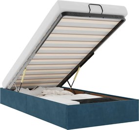 3310929 vidaXL Османска рамка за легло без матрак, тъмносиня, 80x200см, кадифе