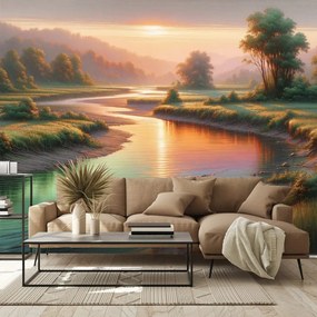 Самозалепващ тапет – Залез над спокойна река