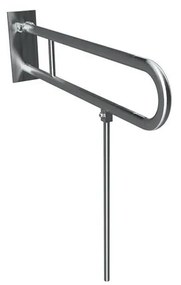 Конзола с подпорен крак 10x80 см, неръждаема стомана/сребриста