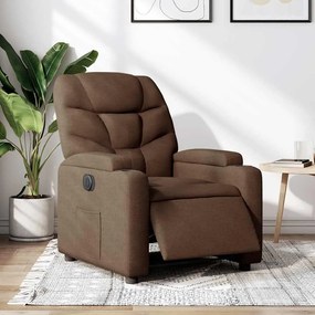 3204576 vidaXL Електрически наклоняем стол, кафяв, текстил