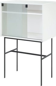 Сиво-бежова витрина с плъзгащи се врати 70x109x40 cm Lekko – noo.ma