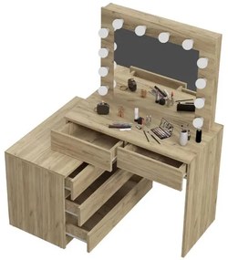 Тоалетна масичка с LED огледало Nicole Дъб craft