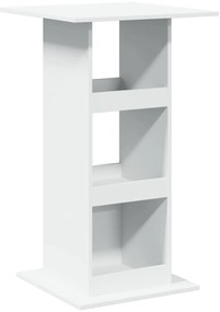 854328 vidaXL Бар маса с рафт, бяла, 60x60x102 см, инженерно дърво