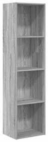 857881 vidaXL Библиотека, сив сонома, 40x30x152 см, инженерно дърво