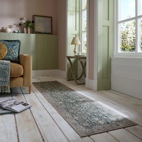 Зелена пътека подходяща за пране 60x230 cm Beau Floral – Flair Rugs