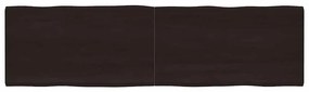 364056 vidaXL Плот за маса тъмнокафяв 220x60x(2-4) см обработен масивен дъб