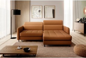 Жълт кадифен разтегателен ъглов диван с място за съхранение (десен ъгъл) Gomsi – ELTAP