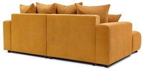 Кадифен ъглов диван в цвят жълта охра Enjoy – Bobochic Paris