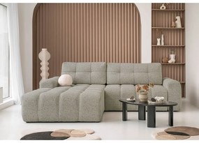 Светлокафяв разтегателен модулен ъглов диван с място за съхранение (ляв ъгъл) Lulu – Miuform