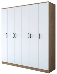 Гардероб BA114, цвят Орех Бял