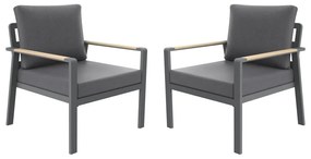 Тъмносиво метално градинско кресло Sibiu Duo – Rojaplast