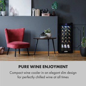 Klarstein Shiraz 18 Uno, охладител за вино, 50л, 18f,l сензорен панел за управление, 5-18°C