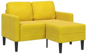 4107074 vidaXL Двуместен диван с шезлонг Г-образен жълт 125 см кадифе