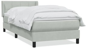 3318105 vidaXL Боксспринг легло с матрак, светлосиво, 100x210 см, кадифе
