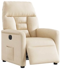 3303078 vidaXL Електрически реклайнер стол, бежов, микрофибърен текстил