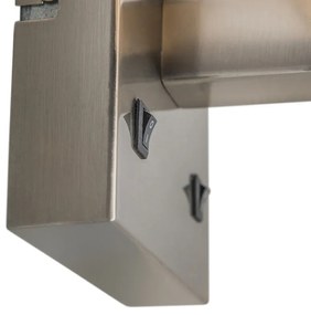 Стенна лампа от стомана с черен абажур и лампа за четене с LED - Бергамо