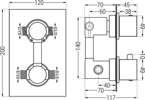Mexen Cube DR02 вграден душ комплект с душ глава 30 см, хром - 77502DR0230-00