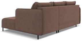 Розов разтегателен ъглов диван с място за съхранение (десен ъгъл) Luana – Makamii