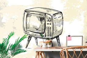 Самозалепващ тапет – Ретро телевизор