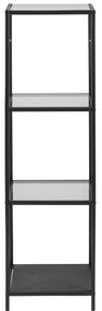 Черен стъклен стелаж 35x120 cm Seaford – Actona